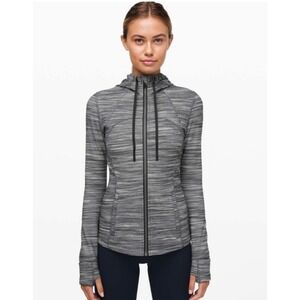 Lululemon Hooded Define Jacket Nulu Heathered‎ Black White 8